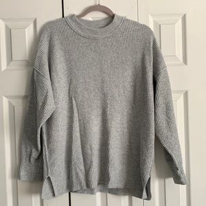 Aerie grayish blue waffle oversized sweater